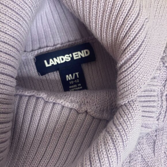 (3) Lands' End cable knit split cowl neck sweaters size M Tall women's - Picture 6 of 8